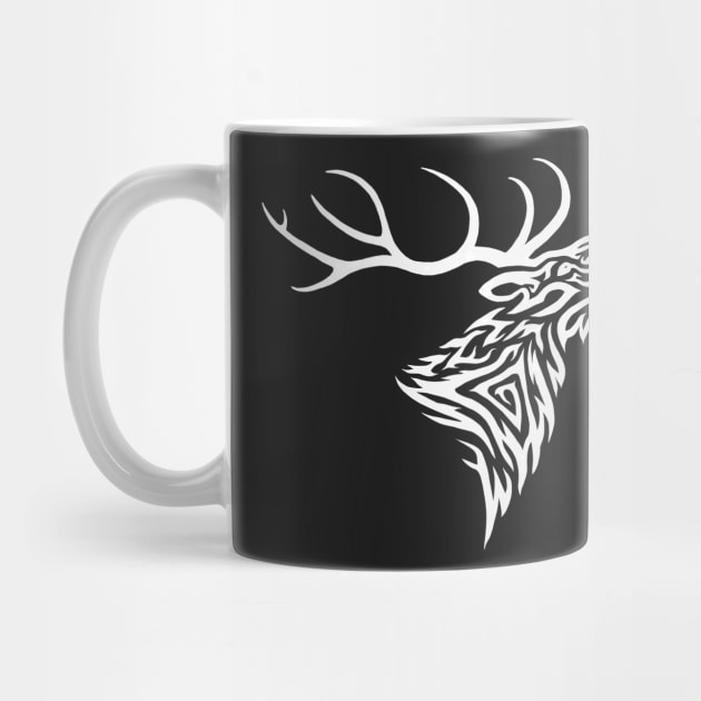Roaring Stag Tribal - White by Hareguizer